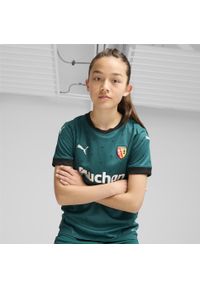 Puma - Młodzieżowa koszulka wyjazdowa RC Lens 24/25 PUMA Varsity Green Black. Kolor: czarny, zielony, wielokolorowy. Sport: piłka nożna