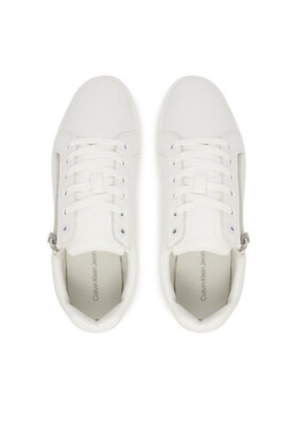 Calvin Klein Jeans Sneakersy Classic Cupsole Zip Low In YM0YM01318 Biały. Kolor: biały. Materiał: skóra