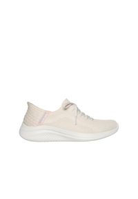 skechers - Buty do chodzenia damskie Skechers Slip-ins Ultra Flex 3.0. Kolor: beżowy. Materiał: materiał, syntetyk. Szerokość cholewki: normalna. Sport: turystyka piesza