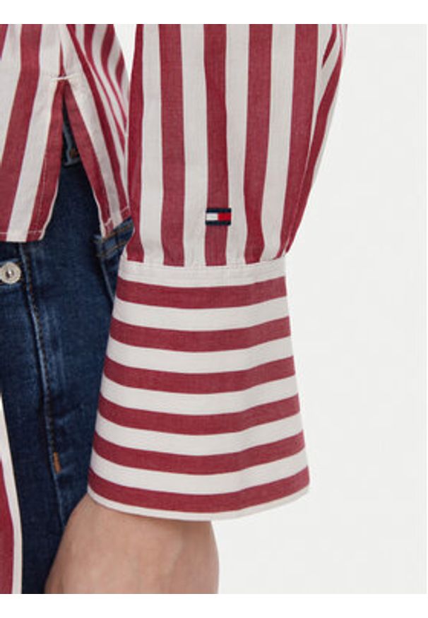 TOMMY HILFIGER - Tommy Hilfiger Bluzka WW0WW49650 Czerwony jasny Regular Fit. Kolor: czerwony. Materiał: bawełna