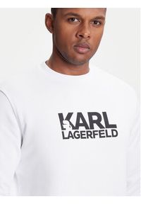 Karl Lagerfeld - KARL LAGERFELD Bluza 705091 553917 Biały Regular Fit. Typ kołnierza: dekolt w karo. Kolor: biały. Materiał: bawełna #4