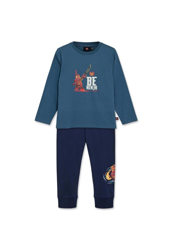 Piżama Dziecięca Bio Bawełna LEGO Ninjago Aris 703 Niebieska. Kolor: niebieski. Materiał: bawełna. Wzór: nadruk. Sezon: lato. Sport: turystyka piesza