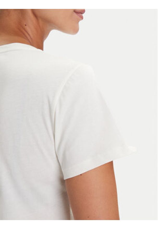 Liu Jo Sport T-Shirt TF5162 JS923 Écru Regular Fit. Materiał: bawełna. Styl: sportowy