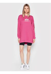 Alpha Industries Bluza Basic 128053 Różowy Oversize. Kolor: różowy. Materiał: bawełna #3