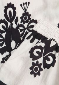 Born2be - Beżowo-Czarny Komplet w Stylu Rustykalnym Koszula i Szorty Tosmire. Kolor: beżowy. Materiał: wiskoza, tkanina #4