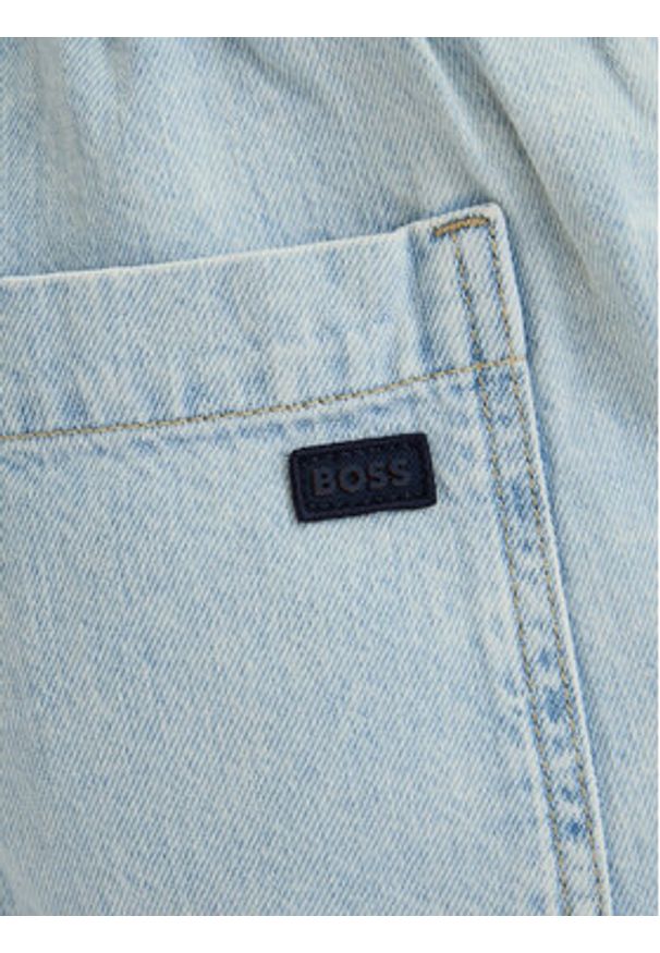 BOSS Szorty jeansowe Sandrew 50563627 Błękitny Relaxed Fit. Kolor: niebieski. Materiał: bawełna