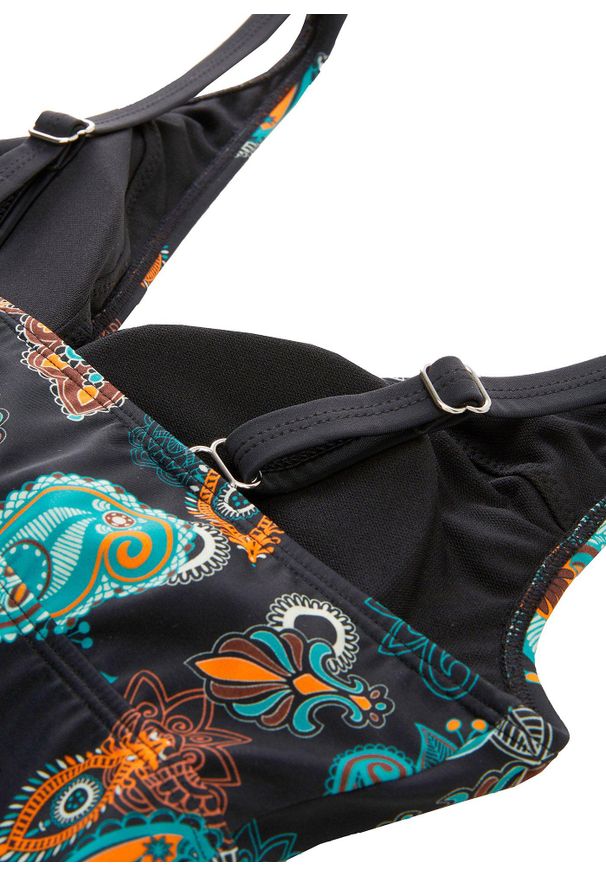 bonprix - Górna część tankini. Kolor: czarny. Materiał: poliamid. Styl: elegancki