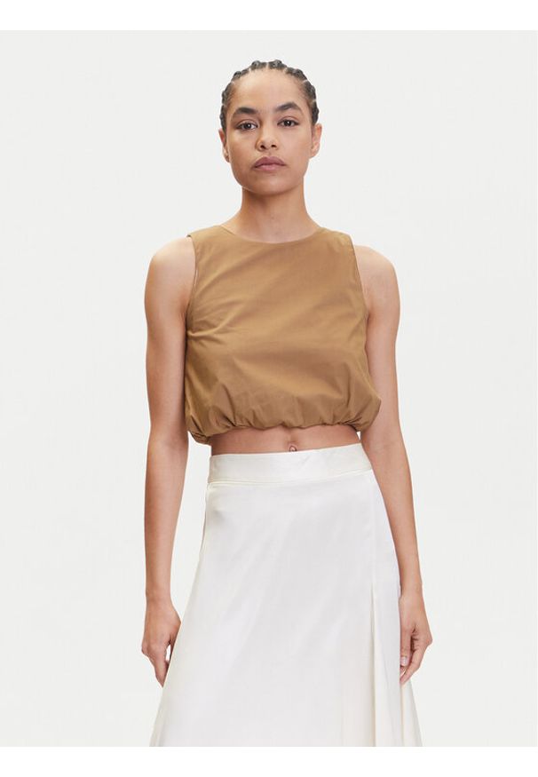 Marella Top Chiatta 2515161132 Brązowy Regular Fit. Kolor: brązowy. Materiał: bawełna