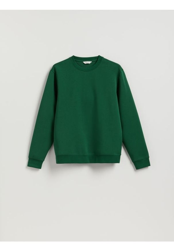 Reserved - Bluza regular z bawełną - zielony. Kolor: zielony. Materiał: bawełna