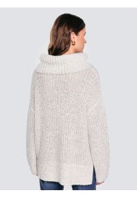 Big-Star - Sweter damski z obszernym golfem melanżowy biały Magdalena 100. Typ kołnierza: golf. Kolor: biały. Materiał: materiał, denim, wełna. Wzór: melanż. Styl: elegancki, klasyczny #4