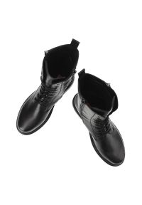 Czarne Botki Rieker Ocieplane Buty Damskie. Zapięcie: zamek. Kolor: czarny. Materiał: skóra, futro, syntetyk. Styl: klasyczny #9