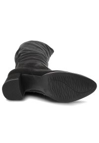 Czarne Kozaki Marco Tozzi Wygodne Eleganckie Buty Damskie. Kolor: czarny. Materiał: materiał. Styl: elegancki #4