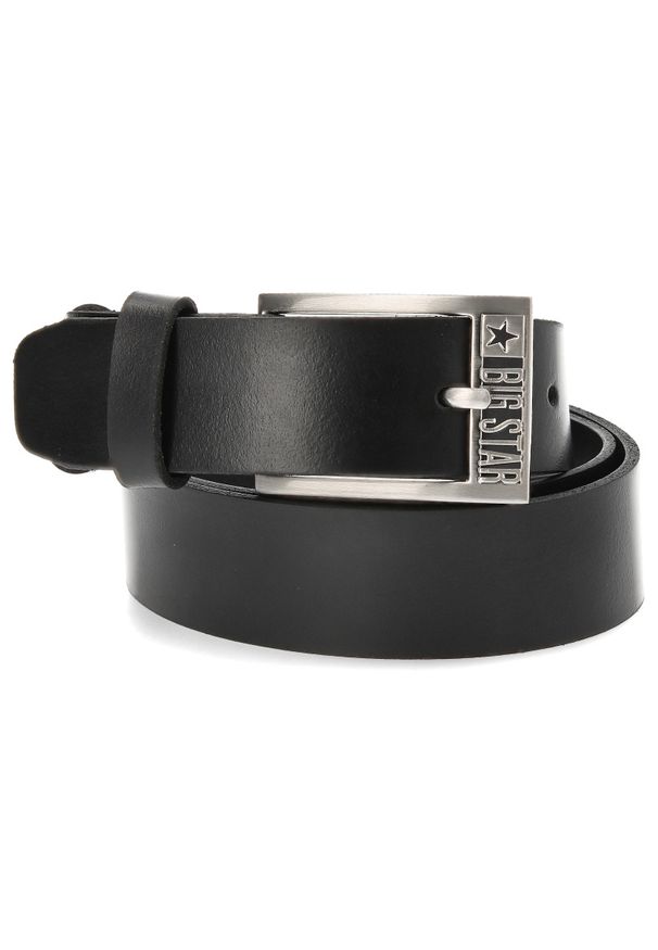 Big-Star - Czarny Elegancki Męski Pasek Big Star 95. Kolor: czarny. Materiał: materiał. Styl: elegancki