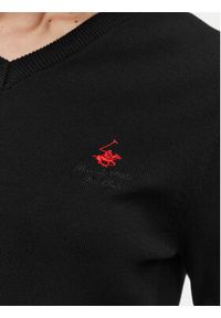 Beverly Hills Polo Club Sweter P-SS26W-M536563 Czarny Regular Fit. Typ kołnierza: polo. Kolor: czarny. Materiał: bawełna #3