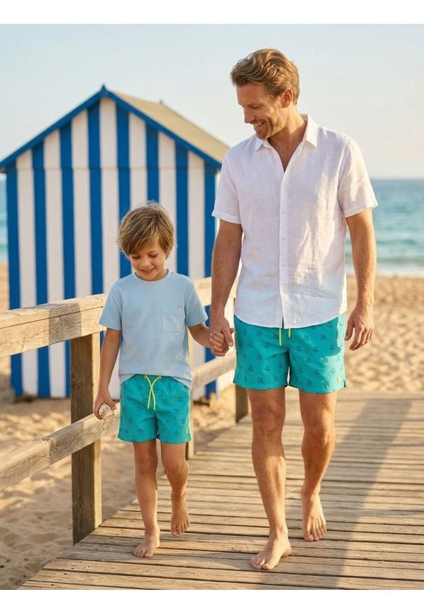 Sinsay - Szorty kąpielowe w żółwie - niebieski. Kolor: niebieski