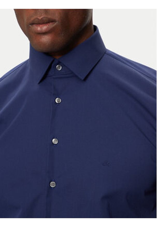 Calvin Klein Koszula K10K108229 Granatowy Slim Fit. Kolor: niebieski. Materiał: bawełna