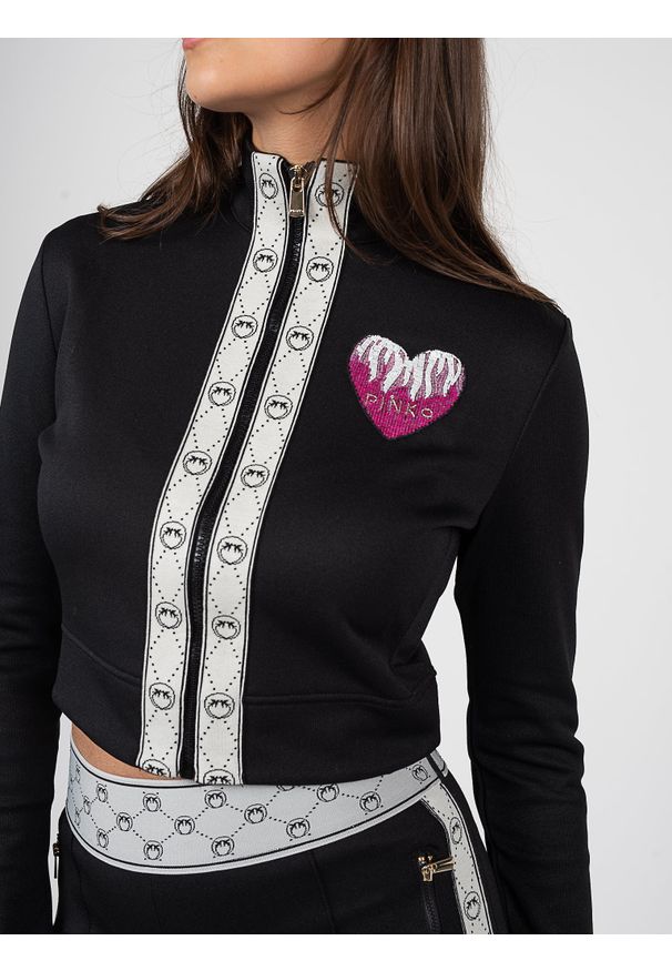Pinko Bluzka "Impavido" | 100963 A0T8 | Kobieta | Czarny. Kolor: czarny. Materiał: bawełna, poliester. Długość: krótkie. Styl: sportowy, elegancki