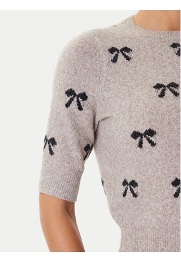 Vero Moda Sweter Doffy 10330793 Beżowy Regular Fit. Kolor: beżowy. Materiał: syntetyk