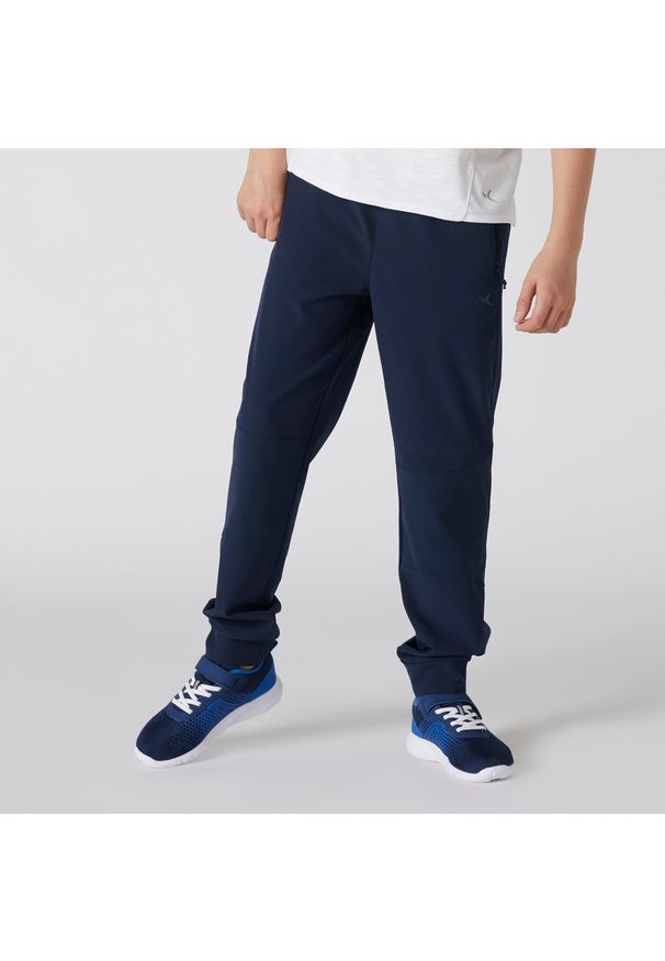 DOMYOS - Spodnie dresowe dla dzieci Domyos W900. Kolor: niebieski. Materiał: dresówka