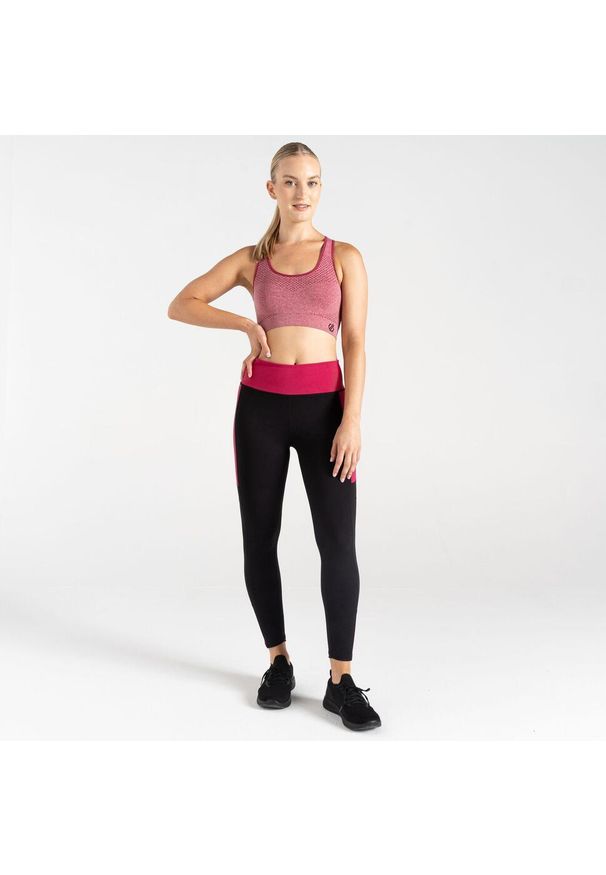 DARE 2B - Stanik sportowy damski Don't Sweat It. Kolor: czerwony, brązowy, wielokolorowy. Materiał: elastan, poliamid. Sport: fitness