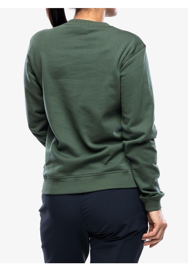 FJÄLRÄVEN KANKEEN - Bluza bawełniana damska Fjallraven 1960 Logo Badge Sweater W. Kolor: zielony. Materiał: bawełna