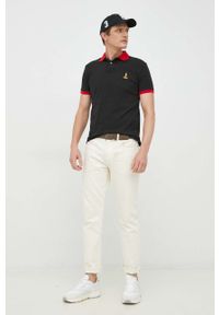 Polo Ralph Lauren polo bawełniane kolor czarny gładki. Typ kołnierza: polo. Kolor: czarny. Materiał: bawełna. Długość: krótkie. Wzór: gładki #2