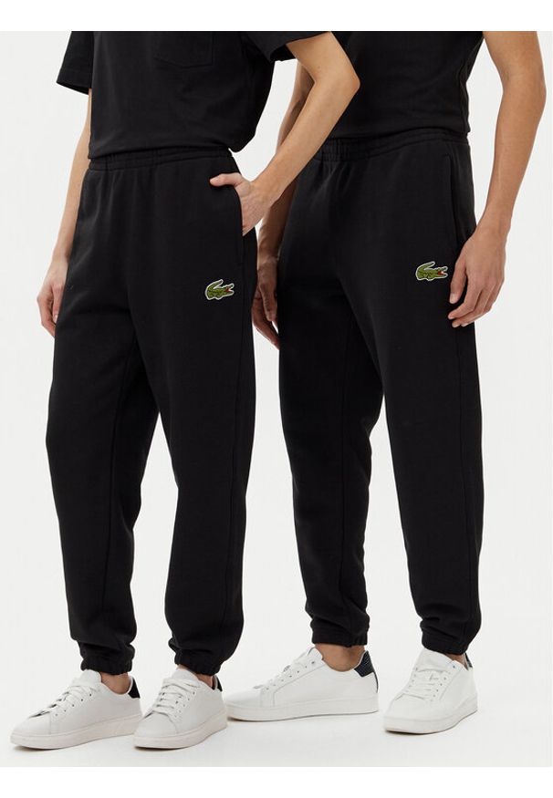 Lacoste Spodnie dresowe XH2750 Czarny Regular Fit. Kolor: czarny. Materiał: bawełna