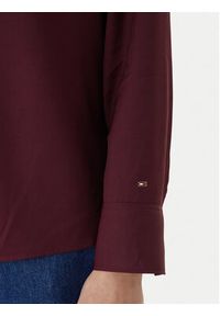 TOMMY HILFIGER - Tommy Hilfiger Bluzka WW0WW47339 Bordowy Relaxed Fit. Kolor: czerwony. Materiał: wiskoza #5