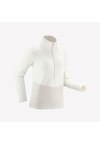 quechua - Polar turystyczny damski Quechua MH500. Kolor: beżowy, wielokolorowy, biały. Materiał: poliester, materiał. Sport: turystyka piesza #1