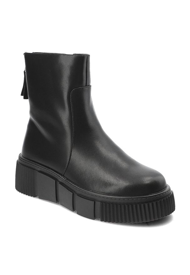 Czarne Botki Cambell Stylowe Obuwie Damskie Zapinane Na Suwak. Okazja: na co dzień. Zapięcie: zamek. Kolor: czarny. Materiał: skóra. Styl: elegancki