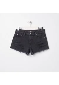 Sinsay - Szorty jeansowe - Czarny. Kolor: czarny. Materiał: jeans #1