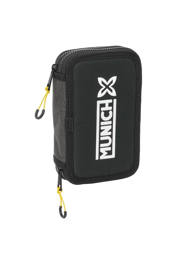 Etui szkolne z akcesoriami Munich Topo. Kolor: czarny