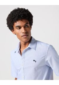 Wrangler - WRANGELR SS SHIRT MĘSKA KOSZULA Z KRÓTKIM RĘKAWEM BLUE STRIPE 112350486. Długość rękawa: krótki rękaw. Długość: krótkie #6