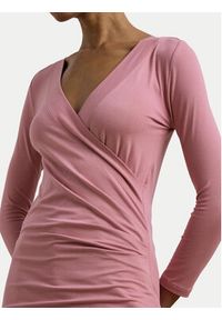 Lauren Ralph Lauren - LAUREN RALPH LAUREN Bluzka 200824366027 Różowy Slim Fit. Kolor: różowy. Materiał: wiskoza