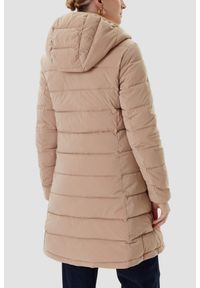 Guess - GUESS Brązowa długa damska kurtka New Aleta, Rozmiar S. Kolor: beżowy. Długość: długie #6