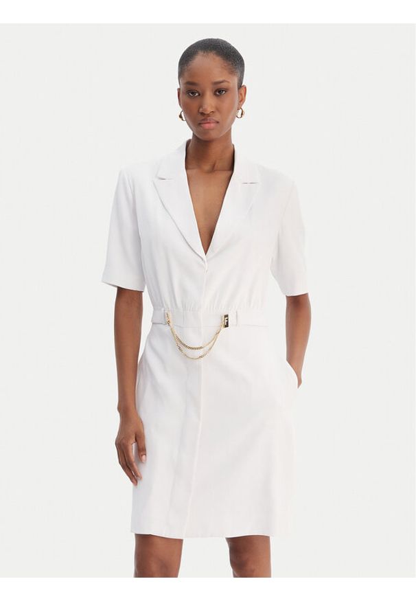 Fracomina Sukienka koktajlowa FS25SD1001W47601 Biały Regular Fit. Kolor: biały. Materiał: syntetyk. Styl: wizytowy