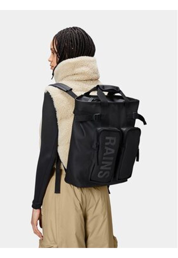 Rains Plecak Texel Tote Backpack W3 14240 Czarny. Kolor: czarny. Materiał: materiał