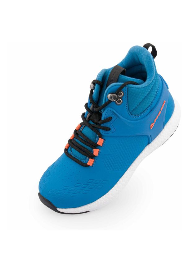 ALPINE PRO - Zimowe buty dziecięce Alpine Pro Polo 33 - Wodoodporne i stylowe. Kolor: zielony. Materiał: syntetyk, tkanina, materiał. Sezon: zima. Styl: elegancki