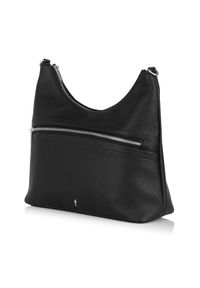 Ochnik - Czarna torebka z portmonetką. Kolor: czarny. Wzór: paski. Materiał: skórzane. Rodzaj torebki: na ramię #3