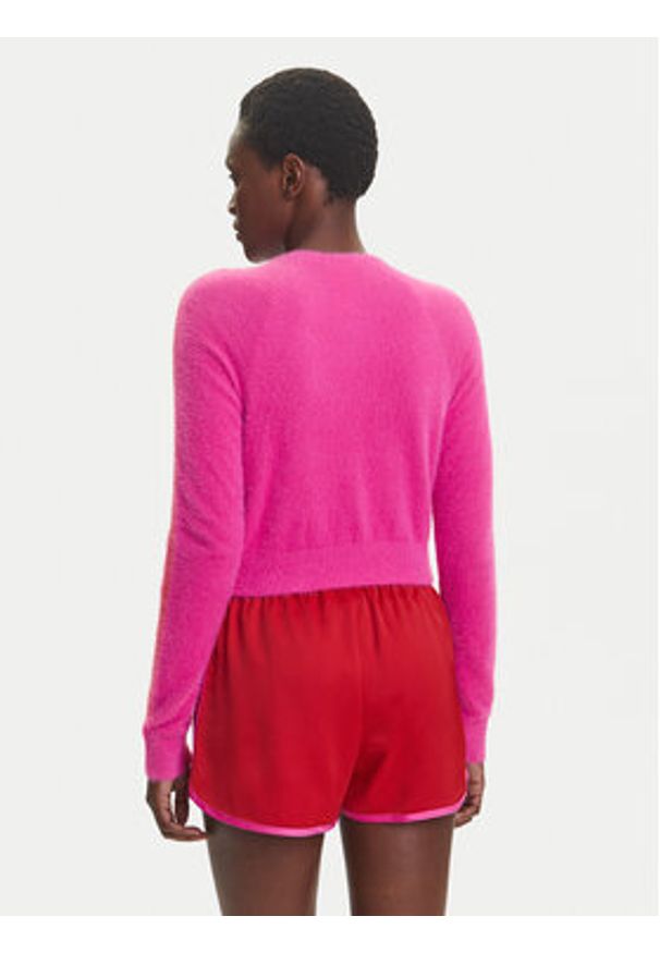 Adidas - adidas Kardigan Fluffy JW3645 Różowy Regular Fit. Kolor: różowy. Materiał: syntetyk