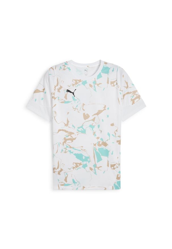 Puma - Męska koszulka piłkarska IndividualEARTH DAY PUMA. Kolor: beżowy, biały, wielokolorowy. Wzór: nadruk. Sport: piłka nożna