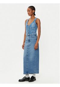 Gina Tricot Spódnica jeansowa 24062 Niebieski Regular Fit. Kolor: niebieski. Materiał: bawełna