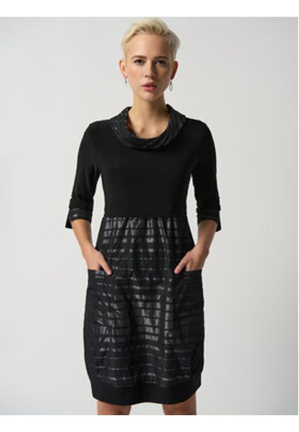 Joseph Ribkoff Sukienka codzienna 233158 Czarny Regular Fit. Okazja: na co dzień. Kolor: czarny. Materiał: syntetyk. Typ sukienki: proste. Styl: casual