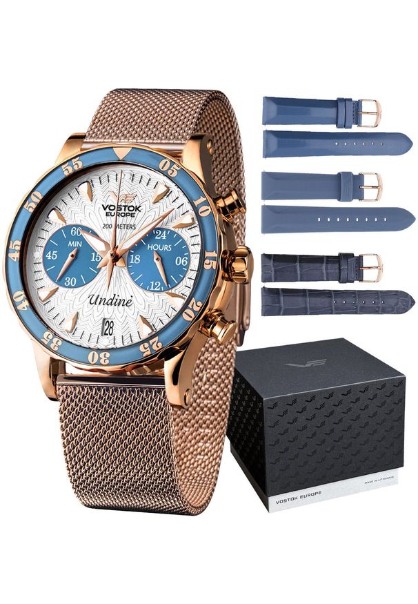 Zegarek damski Vostok Europe VK64-515B527B różowe złoto. Kolor: złoty, wielokolorowy, różowy