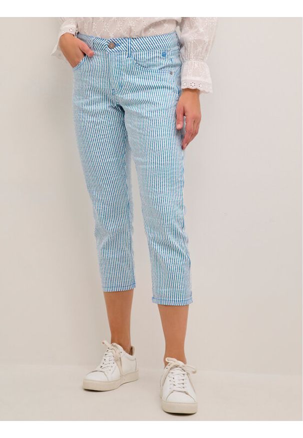 Cream Spodnie materiałowe Lotte 10611184 Niebieski Regular Fit. Kolor: niebieski. Materiał: bawełna