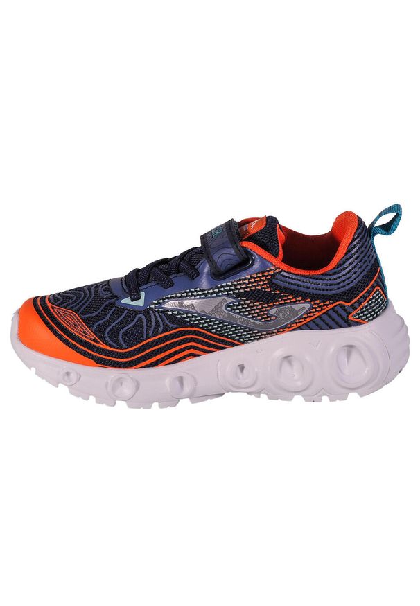 Buty do chodzenia dla dzieci Joma Rase Jr. Zapięcie: rzepy. Kolor: niebieski, żółty, pomarańczowy, wielokolorowy. Materiał: materiał, syntetyk. Szerokość cholewki: normalna. Sport: turystyka piesza
