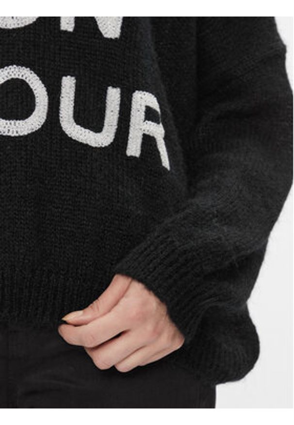 Kontatto Sweter 3M1200 Czarny Oversize. Kolor: czarny. Materiał: syntetyk