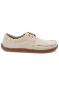 Beżowe Półbuty Armodo Skórzane Obuwie Damskie Barefoot. Okazja: na co dzień. Kolor: beżowy. Materiał: skóra. Wzór: grochy. Styl: casual, elegancki #3