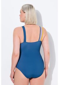ULLA POPKEN - Damski Kostium kąpielowy bloki kolorów 3 ramiączka miękkie miseczki. Kolekcja: plus size. Kolor: niebieski. Materiał: poliester, elastan, poliamid, materiał