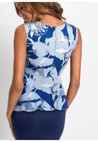 Sukienka ołówkowa w kwiaty bonprix ciemnoniebiesko-jasnoniebieski w kwiaty. Kolor: niebieski. Wzór: kwiaty. Typ sukienki: ołówkowe #2